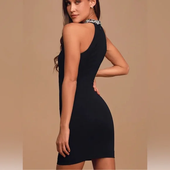 Lulus Alluring Evening Black Beaded Bodycon Dress - Picture 4 of 7